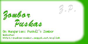 zombor puskas business card